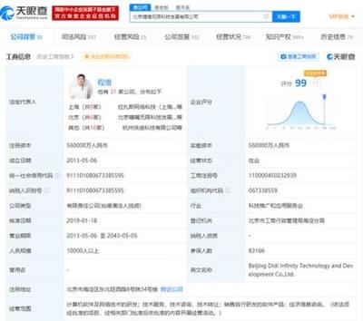 滴滴關聯(lián)公司申請‘滴滴外賣’商標，布局網(wǎng)絡技術轉(zhuǎn)讓新領域